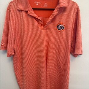 Astros Antigua Men's Orange Striped Polo Shirt